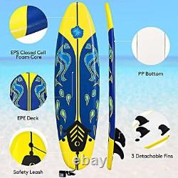 6' Surfboard Foamie Body Surfing Board With3 Fins & Leash for Kids Adults Yellow