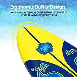 6' Surfboard Foamie Body Surfing Board With3 Fins & Leash for Kids Adults Yellow