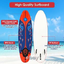 6ft Surfboard Stand Up Surfing Paddle Board SUP Ocean Beach Kid Adult Freshman