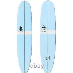 9'0 Epoxy Retro Noserider Surfboard Blue/White