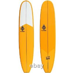 9'0 Epoxy Retro Noserider Surfboard Orange/White (P55)