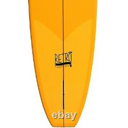 9'0 Epoxy Retro Noserider Surfboard Orange/White (P55)