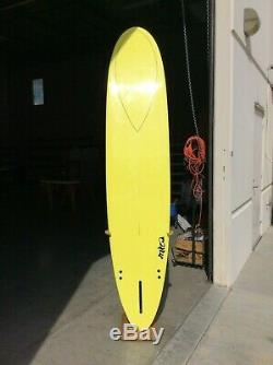 9'0 Longboard Surfboard FCS 2 + 1 Epoxy EPS Green / Yellow