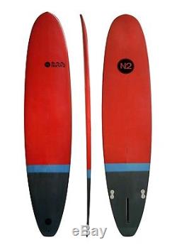 9' Fiberglass Longboard Surfboard North 2 Boards Burgundy