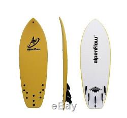 ALPENFLOW 5'7 Foam Surfboard Soft Top Surf with Leash Fins and Traction Pad
