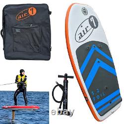 Air7 5'2 inflatable foil board 157cm 100L for wing surf and SUP inc. Pump & bag