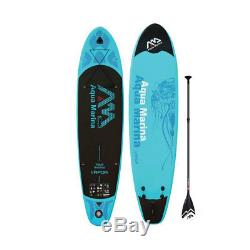 Aqua Marina Inflatable Vapor 130 Inch Wide Style Stand Up Paddleboard Set, Blue