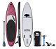 Atoll 11'0 Foot Inflatable Stand Up Paddle Board, Isup, Paddle, Bag, Burgundy
