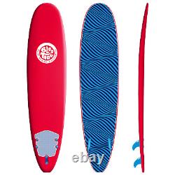 BLOO TIDE 8FT Swallow Tail Surfboard deck For kids and adults RED