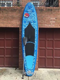 Beach Bum SPK3 Inflatable Stand Up Paddle Board w Paddle and Leash