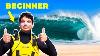 Beginner Tries Surfing Expert Waves