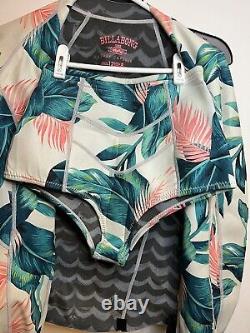 Billabong Springsuit 2mm Long Sleeve Surf Capsule Tropical With Bottoms Size 8