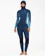 Billabong Women's 5/4mm Synergy Hooded Chest Zip Ls Full Wetsuit, Blue Size 2
