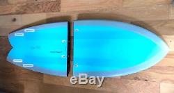 Carbon Compact Travel Surfboard Quad Fish EPS/Epoxy Bisect 2 Piece