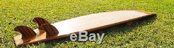Cedar Wooden Surfboard 9' Long Board Hollow Epoxy Fiberglass Surfing Tri Fin New