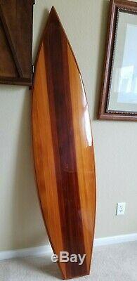 Classic Vintage Look Real Wood Waikiki 77 Surfboard