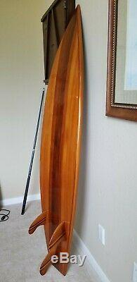 Classic Vintage Look Real Wood Waikiki 77 Surfboard