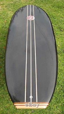 Con bellyboard Surfboard all black three stringers and tail block 3'-11 signed