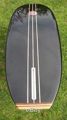 Con bellyboard Surfboard all black three stringers and tail block 3'-11 signed