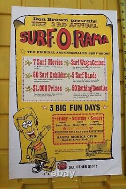 Don Brown's 3rd Surf-O-Rama Santa Monica 2-Sided Vintage 60's Surfing Poster