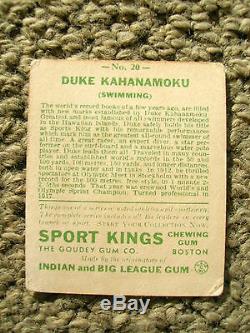 Duke Kahanamoku 1933 sport kings # 20 gum card surfing surfboard surfer surf