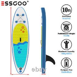 ESSGOO Stand Up Paddleboard SUP Paddle Board Case Pump Inflatable River Lake