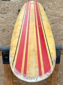 Early 1960's Gordie Surfboard with Wood Fin Vintage Longboard Huntington Beach