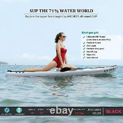 Extra Wide Inflatable Stand Up Paddle Board SUP Surfing 10ft Paddleboard Black, /
