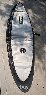 FCS 7 Travel 2 Funboard Board Bag Surfing Soft Case Black Silver