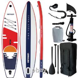 GENREEN 11' Inflatable Stand Up Paddle Board, Sunrise Design, with complete kit
