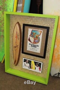 Gerry Lopez Rory Russell Signed Lightning Bolt Mini Surfboard Rick Griffin Art