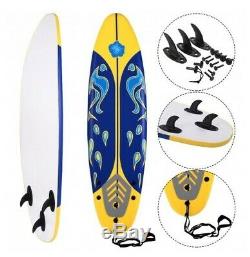 Goplus 6' Surfboard Surf Foamie Boards Surfing Beach Ocean Body Boarding White