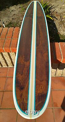 Gorgeous 7FT Wood Surfboard White Wall Art Hawaiian Decor Surfing California