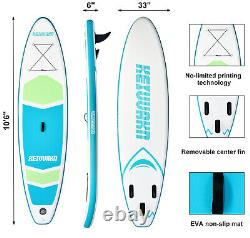 Greenish Blue Inflatable Stand Up Paddle Board SUP 10'6''x33''x6'' with Pump