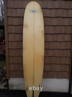 Hansen Surfboard By Hank Byzak 9' Vintage Triple Fin Blue Yellow Good Condition
