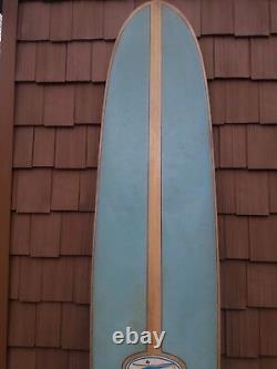 Hansen Surfboard By Hank Byzak 9' Vintage Triple Fin Blue Yellow Good Condition