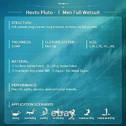 Hevto Wetsuits Men Pluto 3mm Neoprene Full Scuba Diving Suits Surfing Swimmin