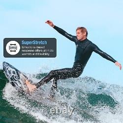 Ho Stevie! Men's Surfing Wetsuit Chest Zip Fullsuit Superstretch 4/3mm -(M)