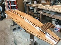 Hollow wooden surfboard