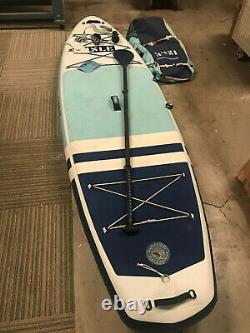 ISLE Pioneer Inflatable 10'6 All Around Stand Up Paddle Board, 6 Thick, Blue
