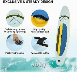 Inflatable Stand Up Paddle Board Non-Slip EVA Deck Hand Pump Paddle, Coiled-Le++