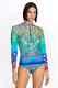 Johnny Was Swimwear Surf Shirt Comfort Long Sleeve Floral Blue Multi Top New
