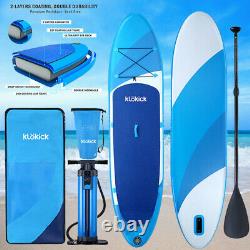 Klokick 11' Inflatable Stand Up Paddle Board Surfboard with Paddle, Pump, Bag US