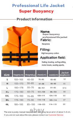 Life Jacket Buoyancy Neoprene Life Vest Surf Raft Fishing Jet Ski Water Sport