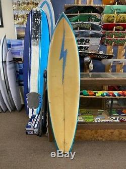 Lightning Bolt 1977 vintage surfboard. Rory Russell shaped 6'6 swallow tail