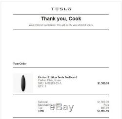 Limited Edition Tesla Carbon Fiber Surfboard Only 200 Made