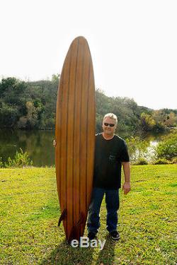 Longboard Ultra Stylish Sleek, Glossy Exterior Real Wood Surfboard