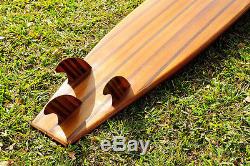 Longboard Ultra Stylish Sleek, Glossy Exterior Real Wood Surfboard