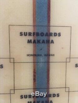 Makaha Surfboards, vintage 1960's, 9' classic longboard, good condition