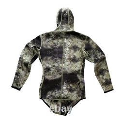 Men Camouflage Wetsuit Two-piece Scuba Diving Snorkel Suit Surf Swimwear L